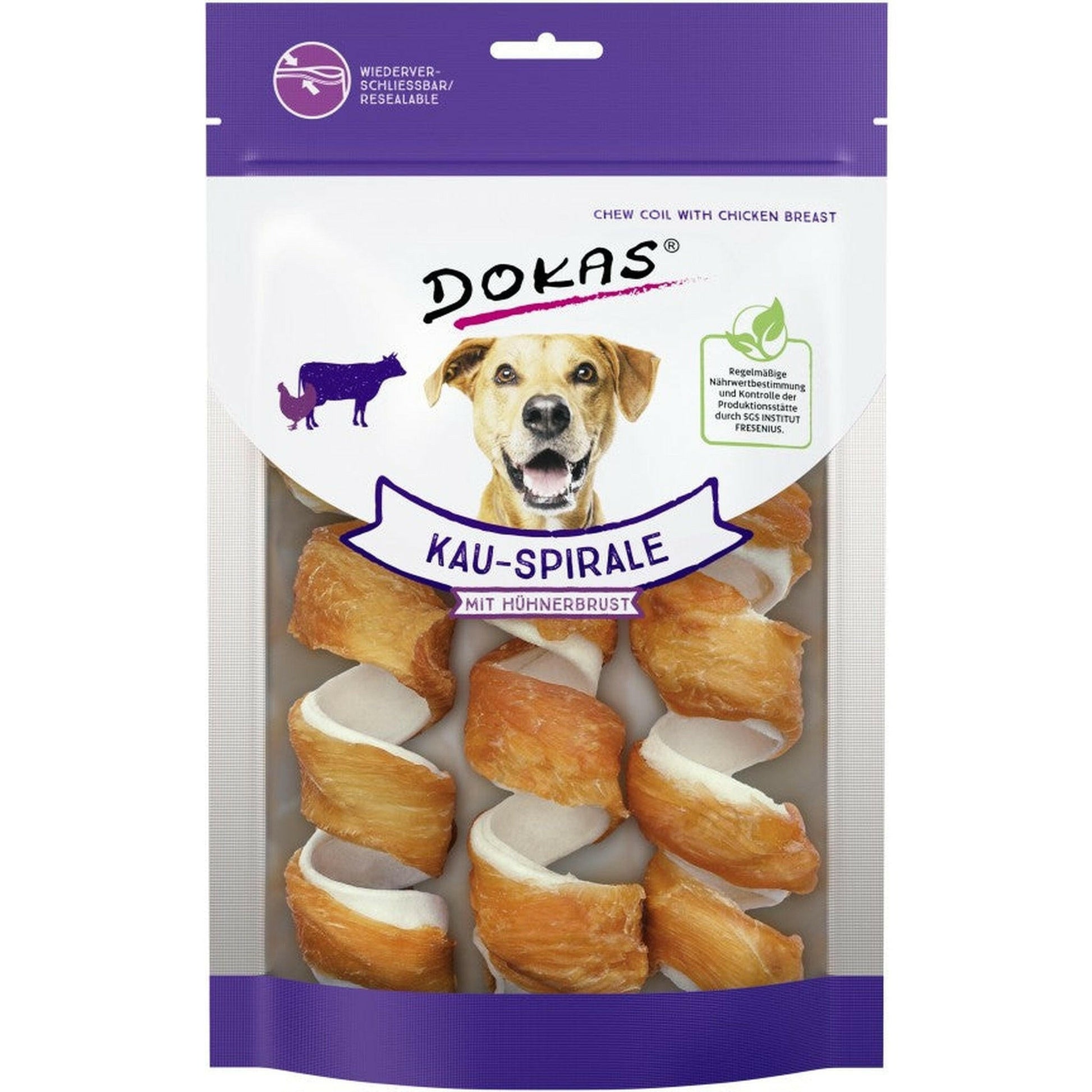 Dokas Hunde Snack Kauspirale mit Hühnerbrustfilet