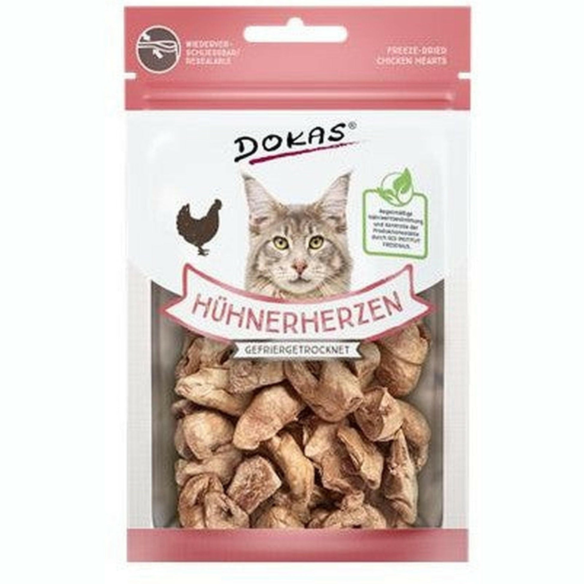 Dokas Cat Snack Hühnerherzen gefriergetr. 15g (6 Stück)
