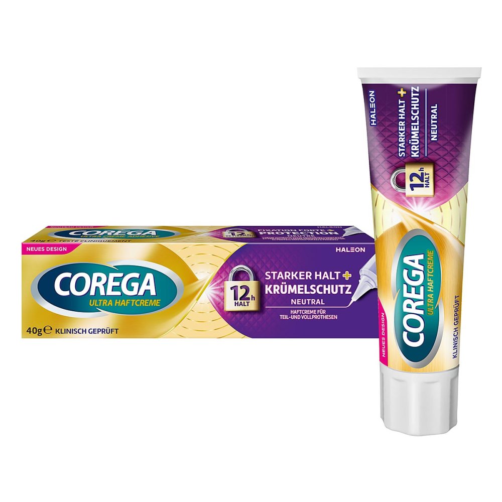 Corega Ultra Haftcreme Starker Halt+KrÃ¼melschutz