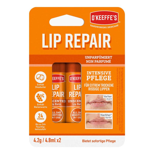 O'Keeffe's Lip Repair unparfumiert Doppelpack
