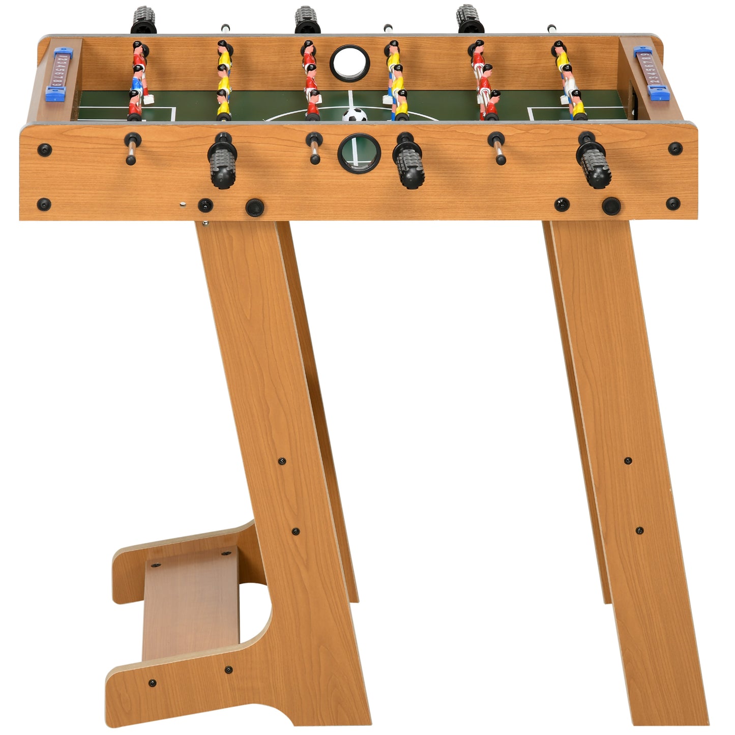 HOMCOM Tischkicker klappbar aus Holz, platzsparender Kicker mit 6 Stangen, 18 Spielern und Punktzählern, 69x37x70cm   Aosom