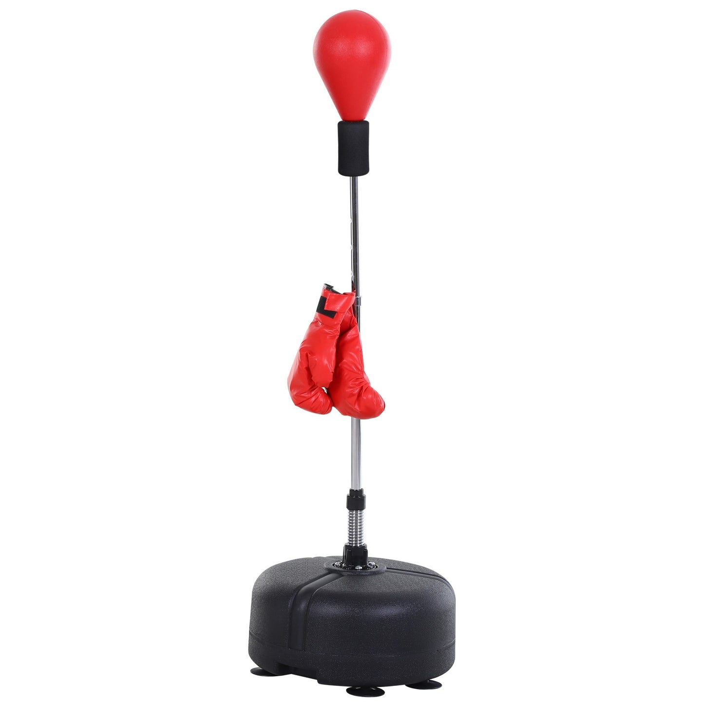 HOMCOM Punchingball mit Ständer, 136-154 cm höhenverstellbar Boxsack, Standboxball mit Boxhandschuhen, für Jugendliche und Erwachsene, für Ausrüstung, Stressabbau, Fitness, Rot   Aosom