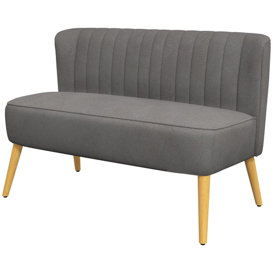 HOMCOM Küchensofa 2 Sitzer, Küchencouch, Holzbeine, bis 150 kg, Dunkelgrau, 117 x 56,5 x 77 cm  Aosom.de