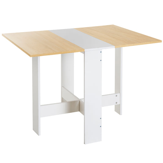 HOMCOM Klapptisch Schreibtisch Arbeitsstation Beistelltisch Esstisch Eiche Weiß L103 x B76 x H73,5 cm, platzsparend & vielseitig   Aosom.de