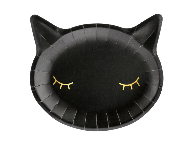 Sleepy Cat Pappteller (schwarz/gold)