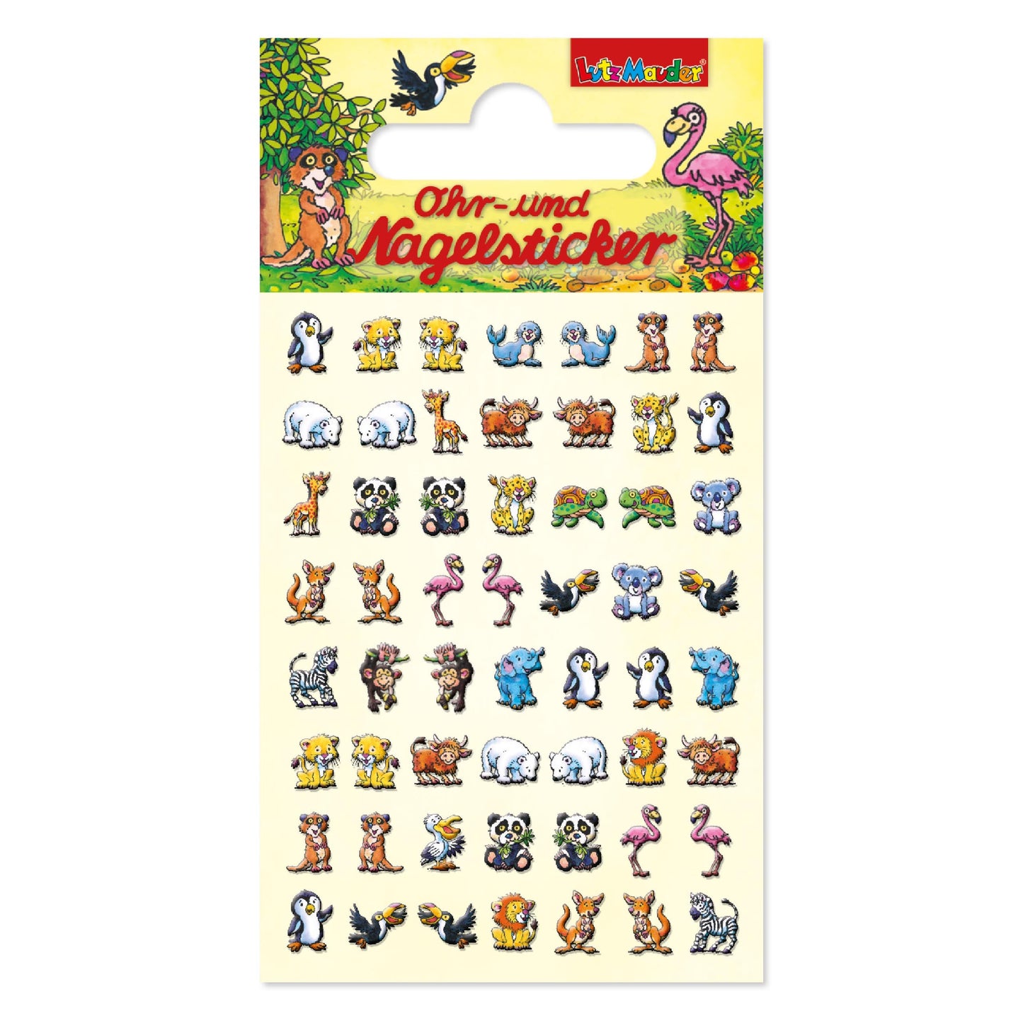 Ohr- und Nagelsticker Zootiere