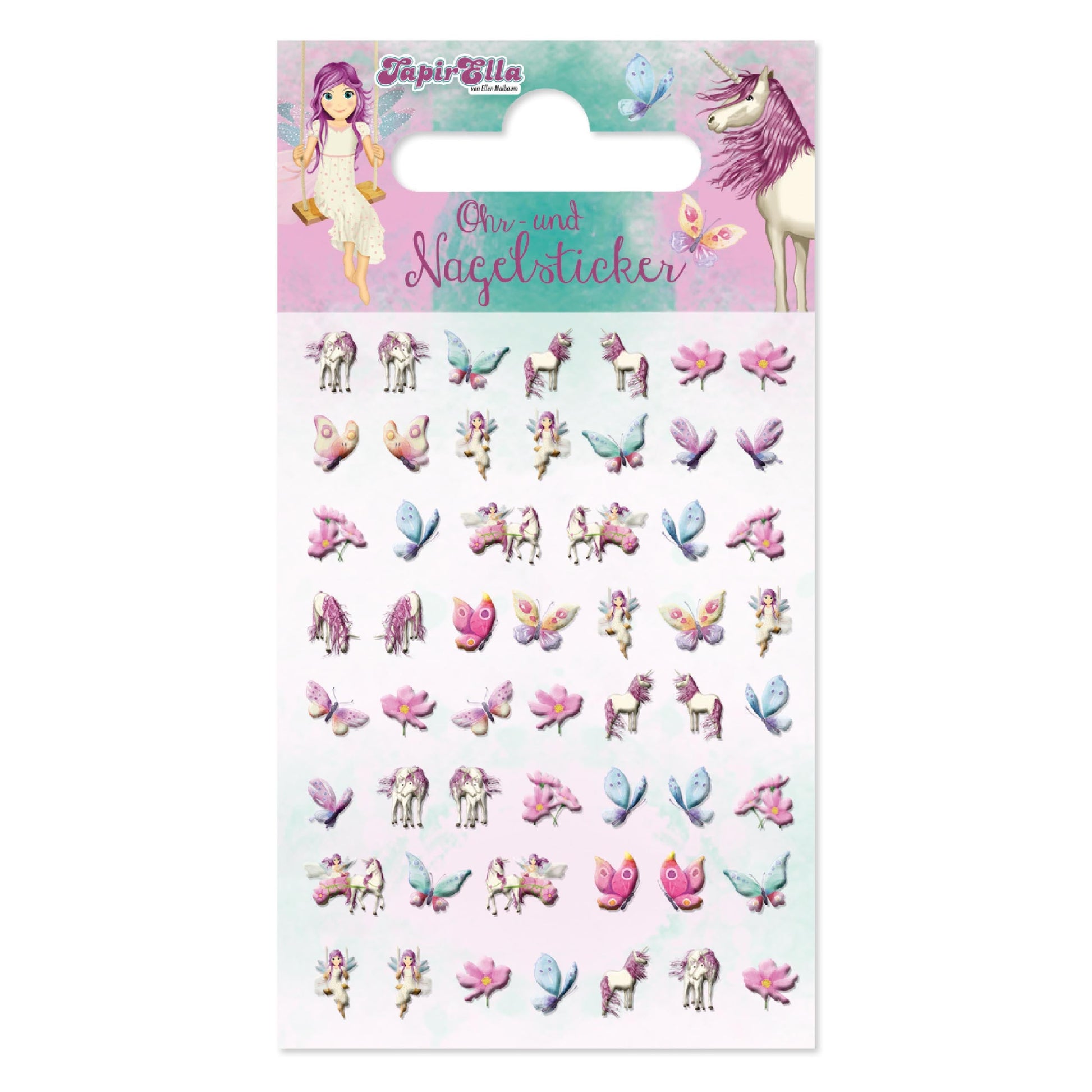 Ohr- und Nagelsticker Einhorn u. Elfe