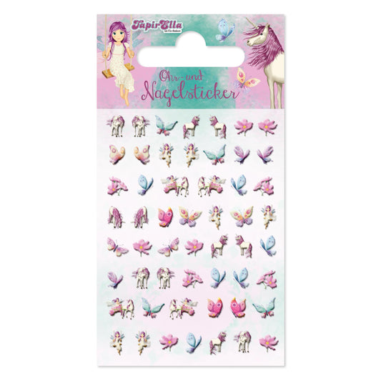 Ohr- und Nagelsticker Einhorn u. Elfe