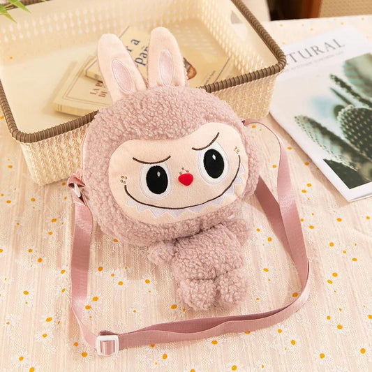 30cm Cartoon Labubu Schulter Niedliche Puppe Umhängetasche Monster Outdoor Reisetasche Weihnachtsgeschenk violett