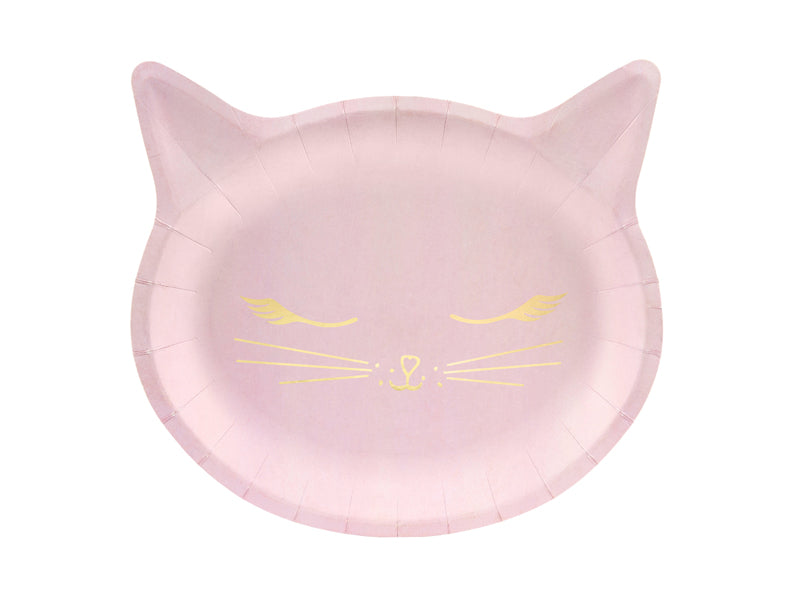 Sleepy Cat Pappteller (rosa/gold)