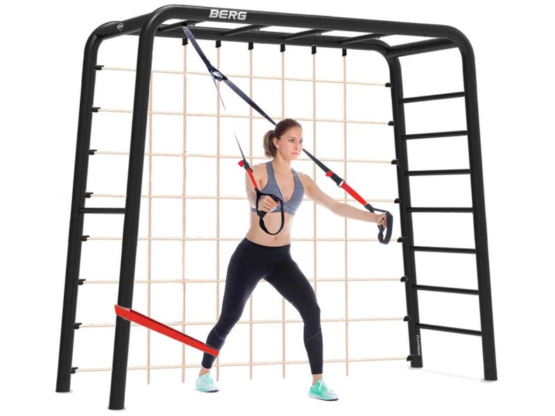 BERG PlayBase Medium TL Black inkl. Kletternetz und Widerstandsbänder