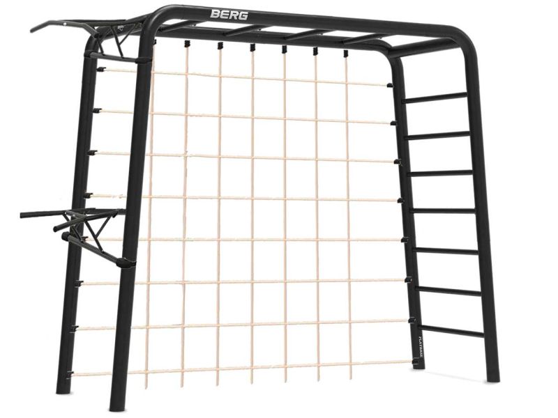 BERG PlayBase Medium TL Black inkl. Kletternetz, Dip-Barren und Klimmzugstange