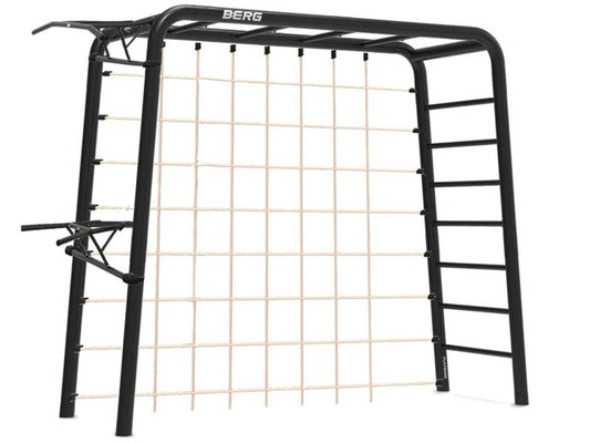 BERG PlayBase Medium TL Black inkl. Kletternetz, Dip-Barren und Klimmzugstange