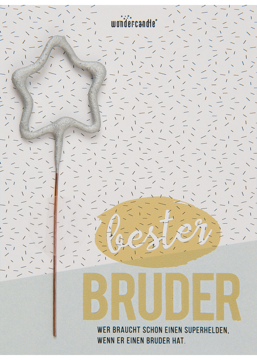 Bester Bruder Stern Wunderkerze auf Karte