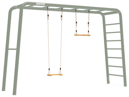 BERG PlayBase Large TL Grün inkl. Holzschaukel und Holztrapez