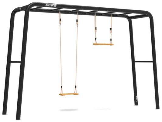 BERG PlayBase Large TT Black inkl. Holzschaukelsitz und Holztrapez
