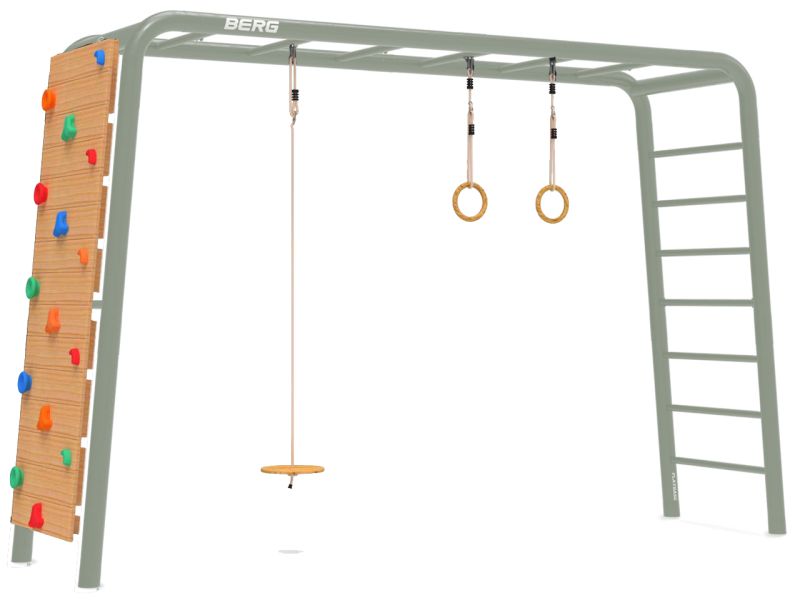 BERG PlayBase Large TL Grün inkl. Tellerschaukel, Ringen und Kletterwand