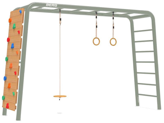 BERG PlayBase Large TL Grün inkl. Tellerschaukel, Ringen und Kletterwand