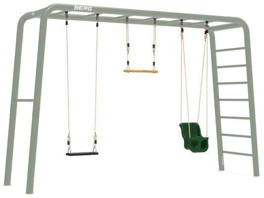 BERG PlayBase Large TL Grün inkl. Holztrapez, Baby- und Gummischaukelsitz