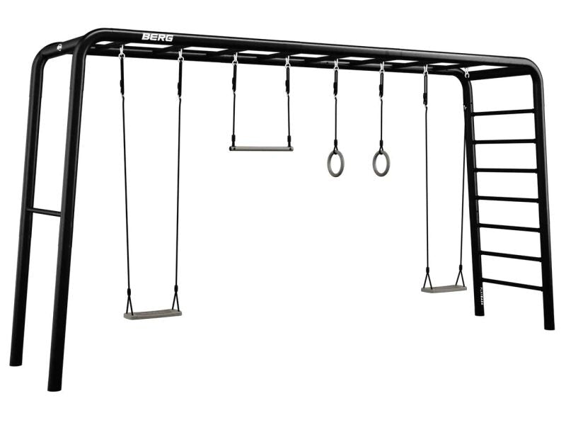 BERG PlayBase Extra Large TL Black »Aktiv-Set« inkl. 2 Schaukelsitzen, Trapez und Turnringen