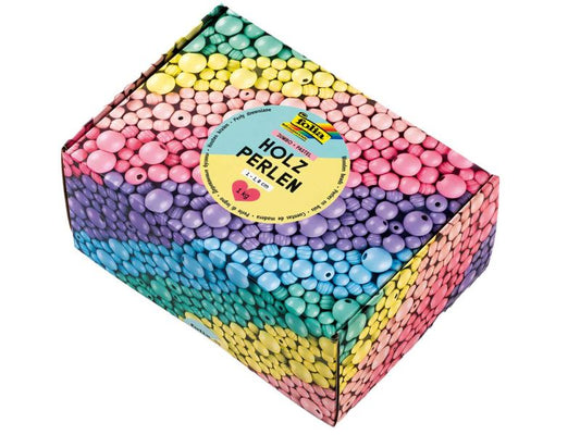 Folia Holzperlen »Pastell« Jumbo Pack, 1 kg, sortiert