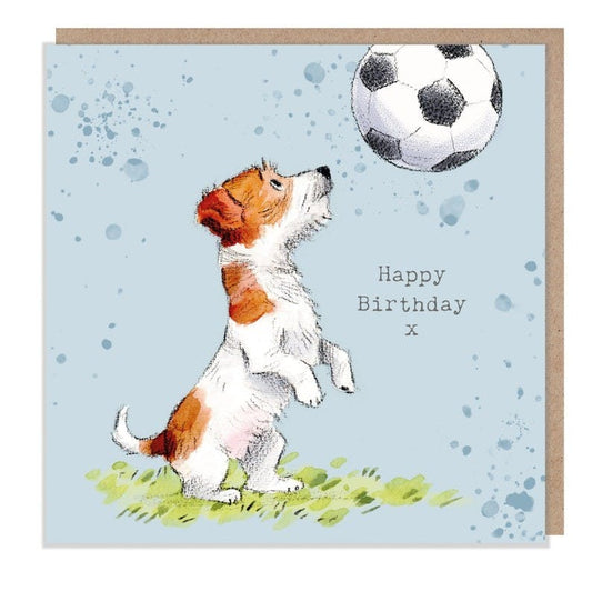 Karte Jack Russell mit Fussball