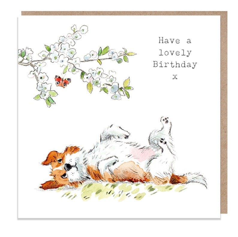 Karte Jack Russell mit Blüten