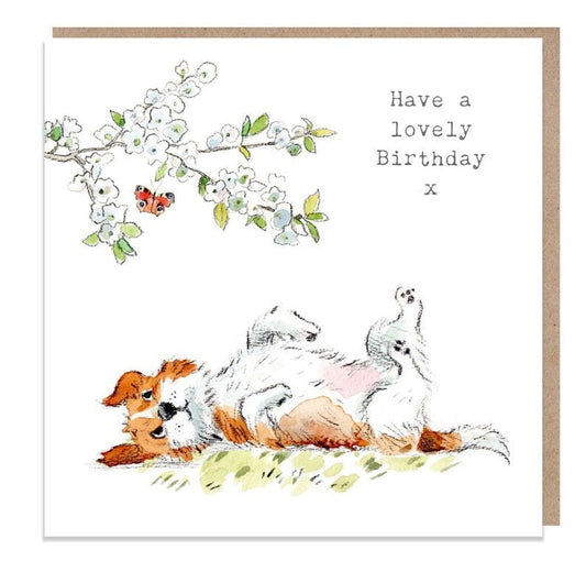 Karte Jack Russell mit Blüten