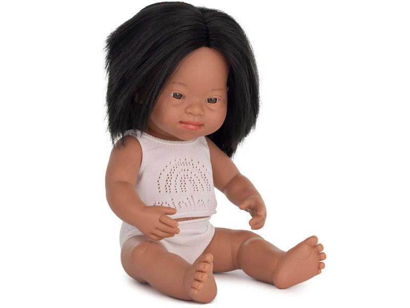 miniland dolls Babypuppe südamerikanisches Mädchen mit Down-Syndrom