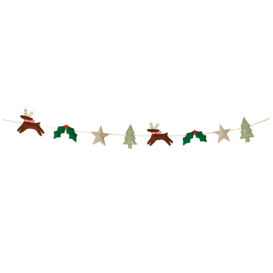 Stoffgirlande Weihnachtsfiguren