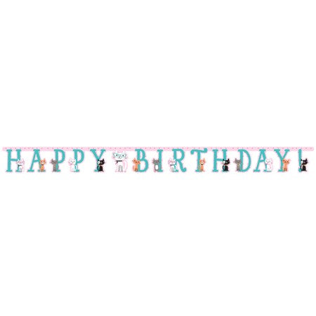 Purrfect Party Happy Birthday Girlande Katze