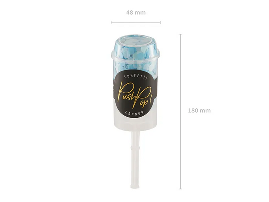 Push Up Konfettikanone blau