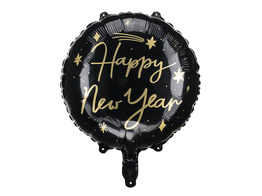 Folienballon Happy New Year schwarz