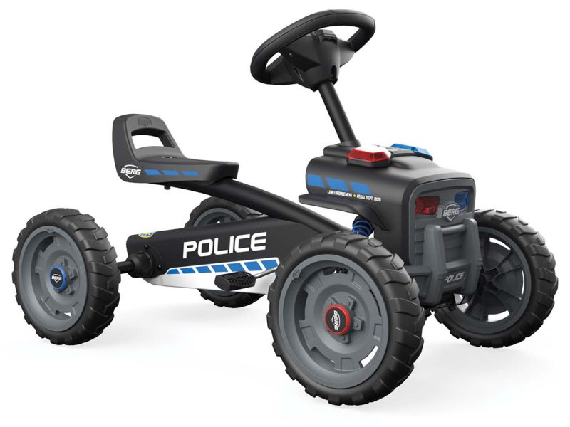 BERG Buzzy Polizei/Police Pedal-Gokart S, inkl. Soundbox und Cap