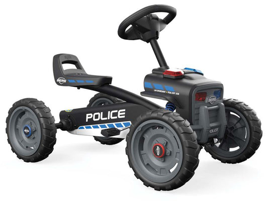 BERG Buzzy Polizei/Police Pedal-Gokart S, inkl. Soundbox und Cap