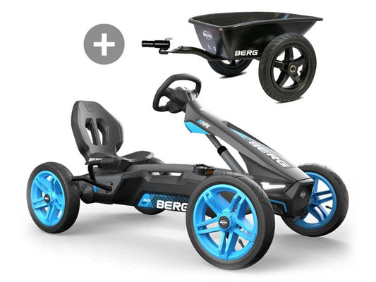 BERG Rally APX Blue 2.0 Pedal-Gokart mit Anhänger