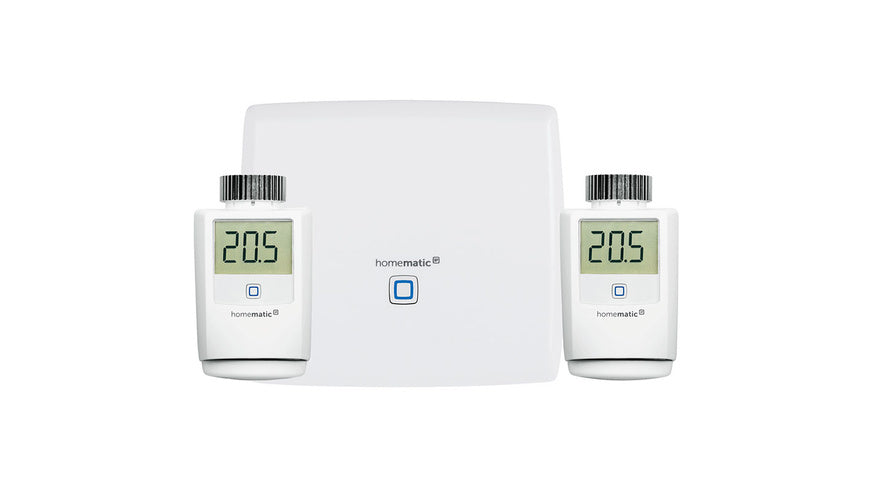 Homematic IP Set mit Smart Home Zentrale CCU3 und 2x Heizkörperthermostat HmIP-eTRV-2