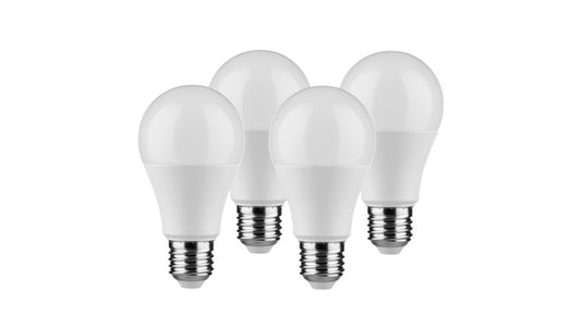 Müller Licht 4er-Pack 9-W-LED-Lampen E27, warmweiß, 806 lm