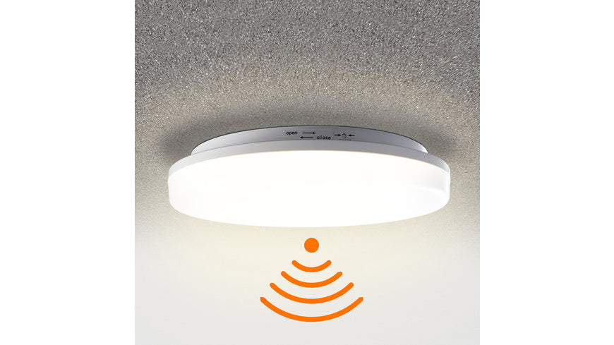 HEITRONIC 24-W-LED-Wand-/Deckenleuchte Pronto mit HF-Bewegungsmelder, warmweiß, rund, IP54