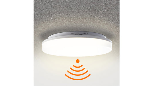 HEITRONIC 24-W-LED-Wand-/Deckenleuchte Pronto mit HF-Bewegungsmelder, warmweiß, rund, IP54