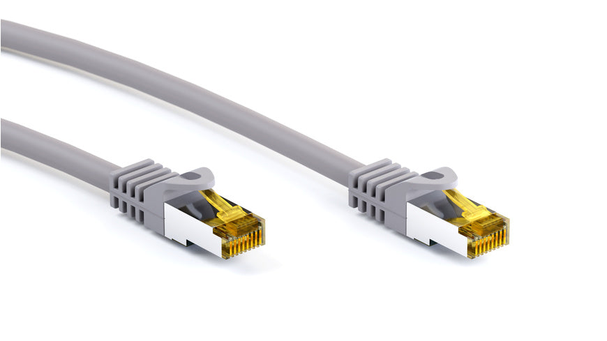Goobay Patchkabel, Cat.7 Rohkabel, mit RJ45-Steckern (Cat.6a), S/FTP, halogenfrei, grau, 1,5 m