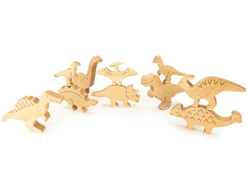 Bajo »Bajosaurs« Holz-Dinosaurier-Set, 10-tlg.