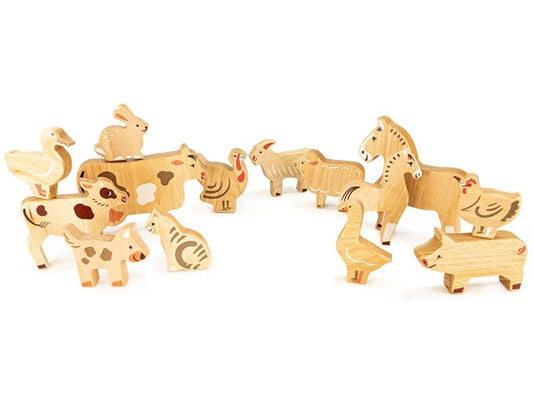 Bajo »The Farm« Holz-Bauernhoftier-Set, 14-tlg.