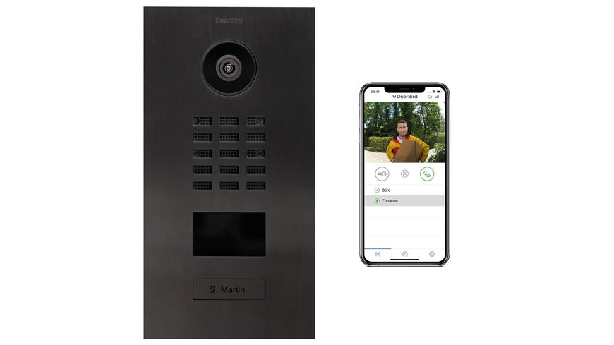 DoorBird Smart Home IP Video Türstation D2101V, Edelstahl, PVD-beschichtet in Titan-Optik