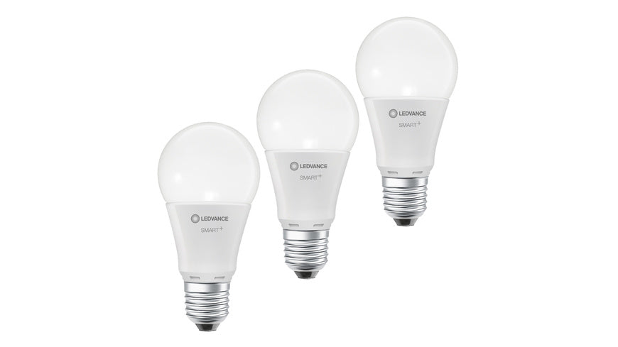 LEDVANCE 3er-Set SMART+ WiFi 14-W-LED-Lampe A100, E27, 1521 lm, warmweiß, 2700 K, dimmbar, App