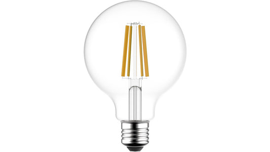 Blulaxa Hocheffiziente 3,8-W-Filament-LED-Lampe G95, E27, 810 lm, warmweiß, 3000 K, 213 lm/W, EEK A