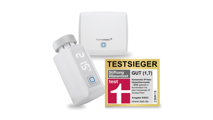 Homematic IP Set Evo mit 1x Access Point, 1x Heizkörperthermostat – Evo, weiß