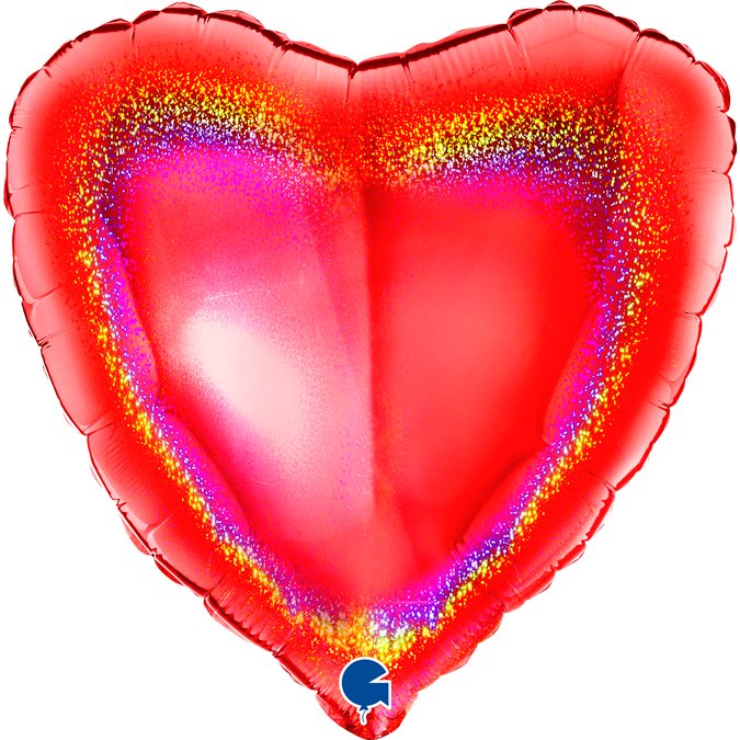 Folienballon Herz Glitzer rot