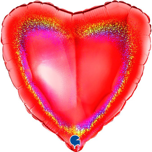 Folienballon Herz Glitzer rot