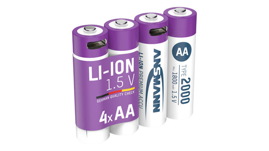 Ansmann Li-Ion Akku Mignon/AA, 4er-Set mit USB-C-Ladebuchse, 1,5 V, 1800 mAh